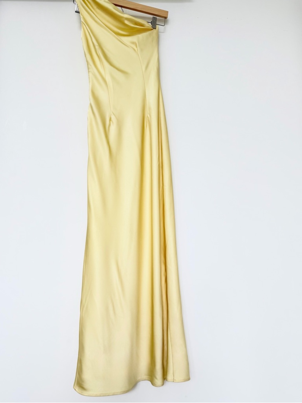 Runaway the label lemon one shoulder maxi dress side slit elegant size XS - Picture 10 of 11